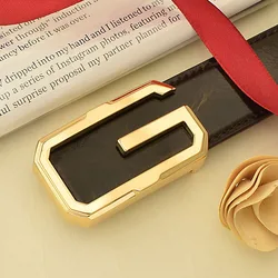 New G Letter Buckle Mens Leather Belt Business Smooth Buckle Waist Strap Young Men Cowboy Fashion Casual Luxury Trousers Belt