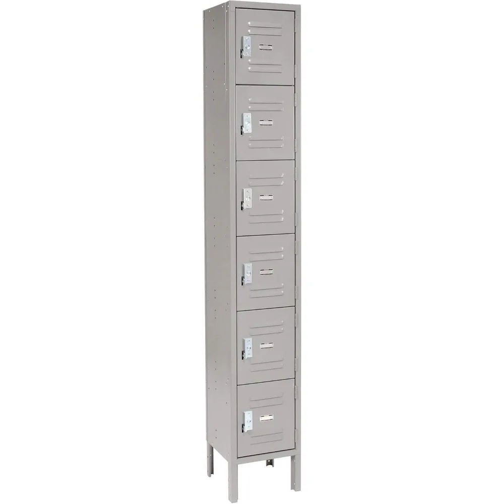 

Six Tier Locker, 12x12,x12, 6 Door, Ready To Assemble, Gray