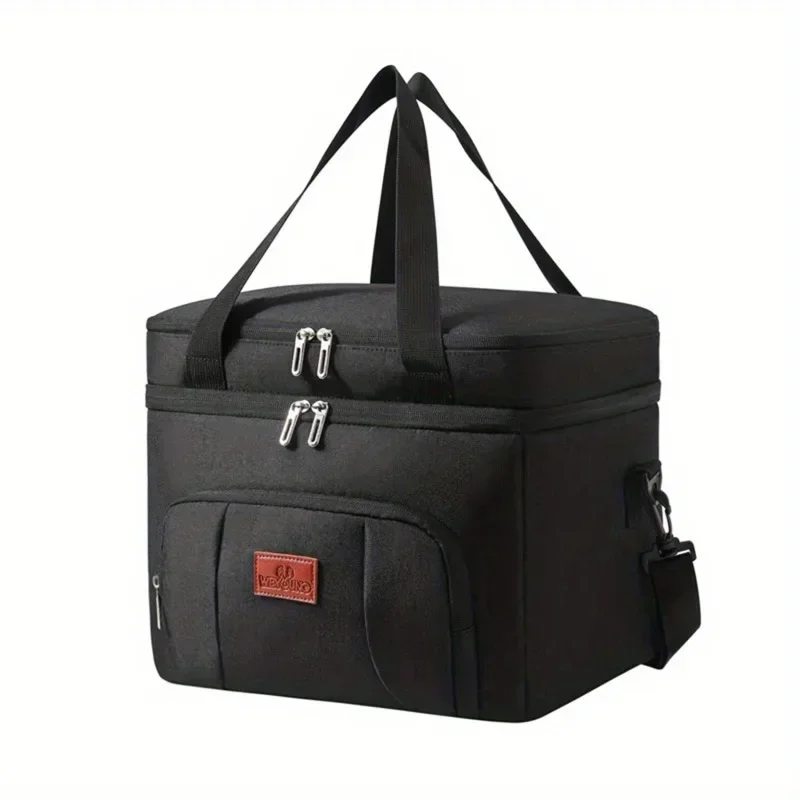 Isolierte Doppelschicht-Kühltasche - Große Kapazität Lunchbox für Frauen/Männer, auslaufsichere Picknick- und Schultasche mit verstellbarem Riemen – Detail 9