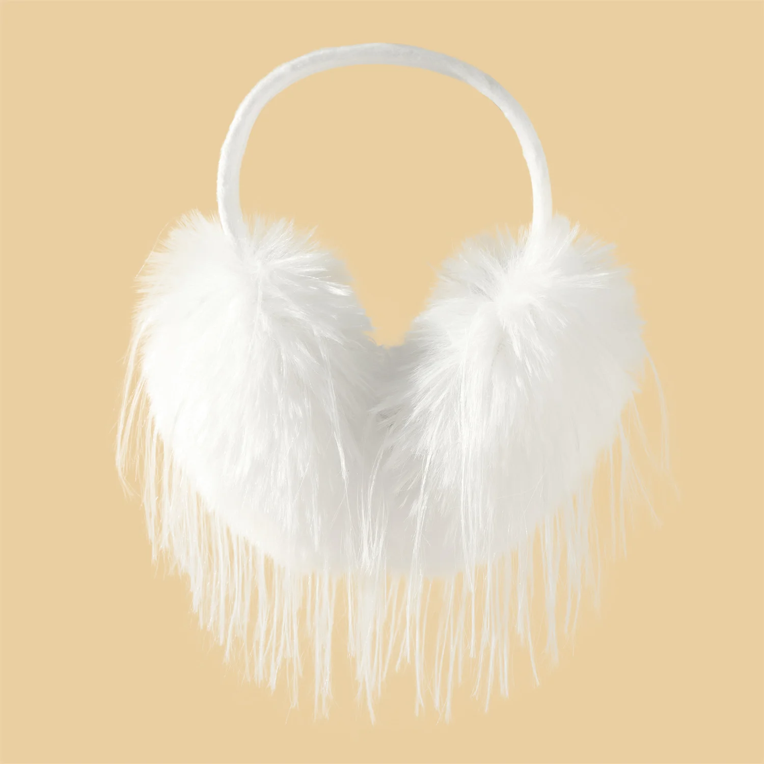 تتدفق طويل الشعر أفخم غطاء للأذنين Anjj جديد الأبيض شعبية العصرية امرأة غطاء للأذن في الهواء الطلق الشتاء الدافئ الملحقات