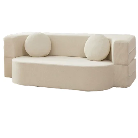 Modern Modular Vacuum Package Compressed Sofa 2-in-1 Fabric Couch With Tofu Height Density Sponge China