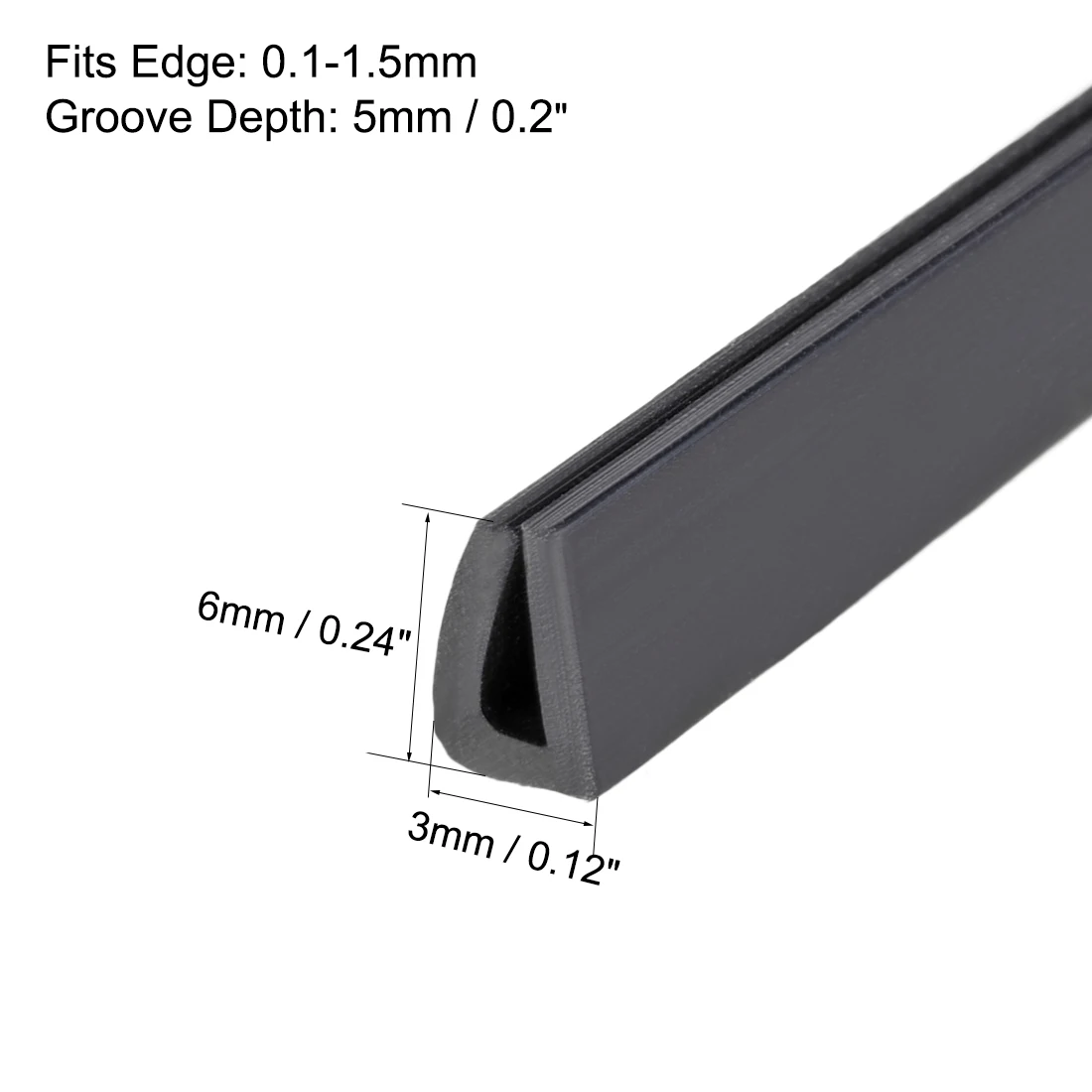 1/3Meters Edge Trim U Seal Extrusion Silicone U Channel Edge Protector Sheet Fits 0.1-5mm Edge Black/Red/White/Gray Seal Strip