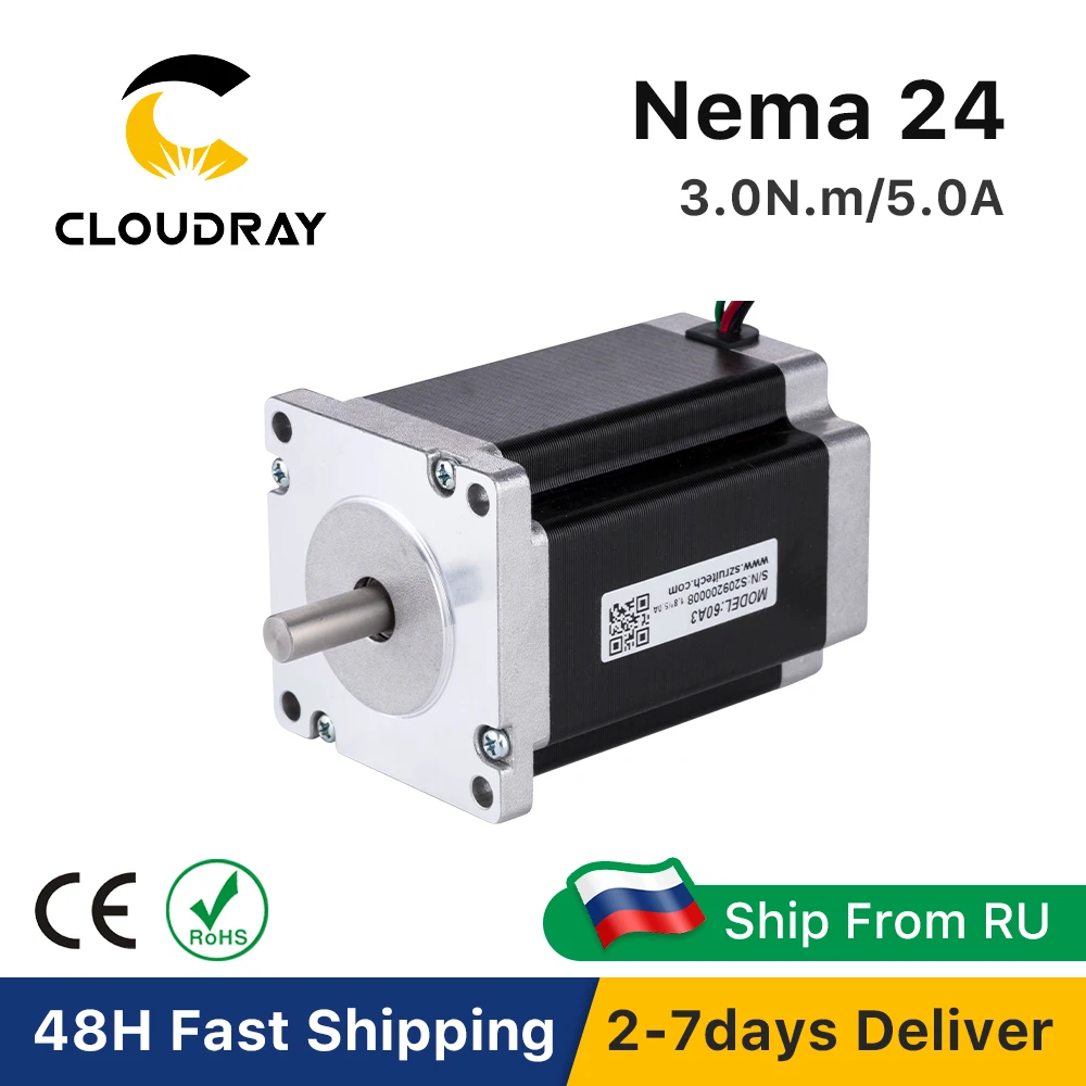 Silnik krokowy Nema 24 60 mm 2-fazowy 3N.m 5A Silnik krokowy 4-żyłowy do drukarki 3D Frezarka CNC do grawerowania