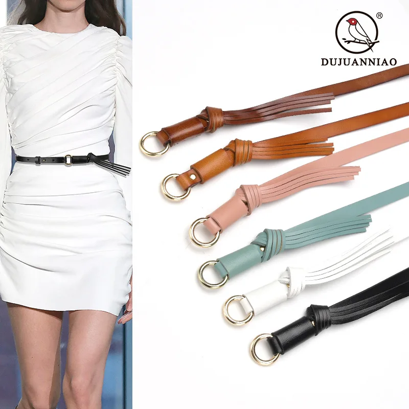 

New women's slim waistband with tassel decoration, adjustable waist belt, small belt to match dress, suit, women's fashion
