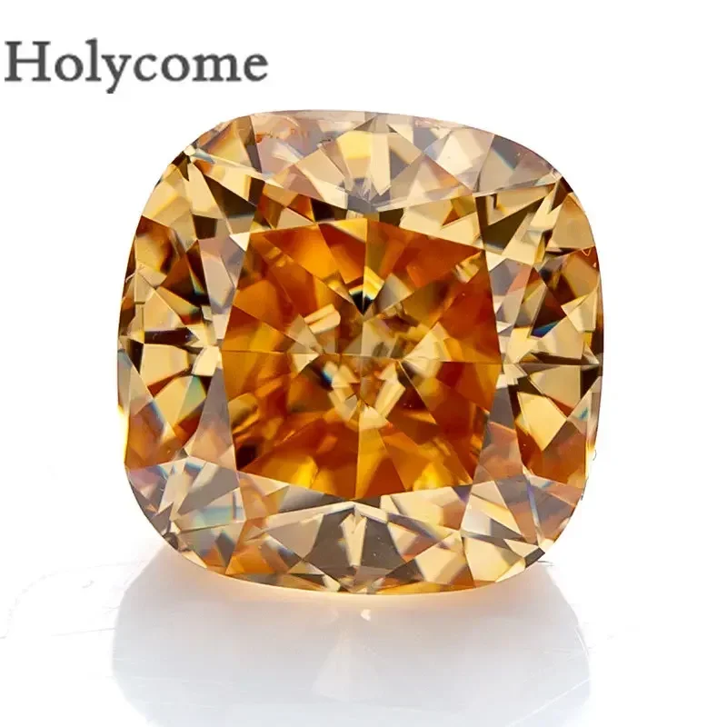 

Holycome Crushed Ice Cushion Shape Moissanite Champagne Color GRA Certificated VVS1 Order Factory Direct Sales Chic Loose Stone