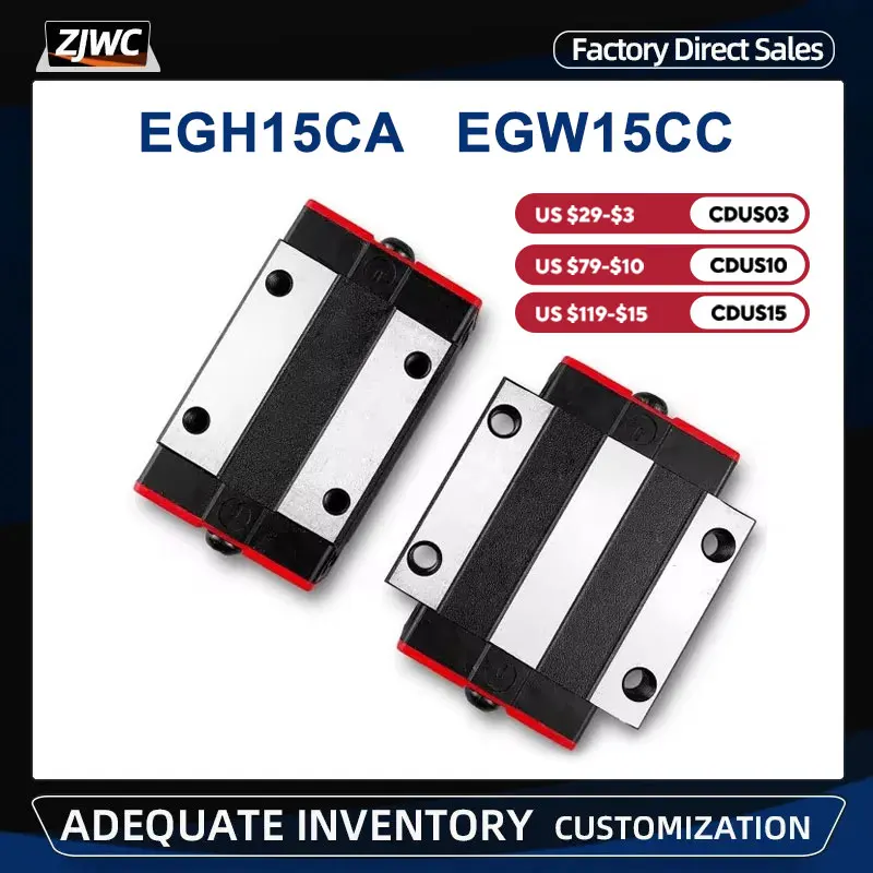 Linear Guide Slider EGH15 Series 1pc EGH15CA EGW15CC Block Use For EGR15 Linear Rail CNC Parts