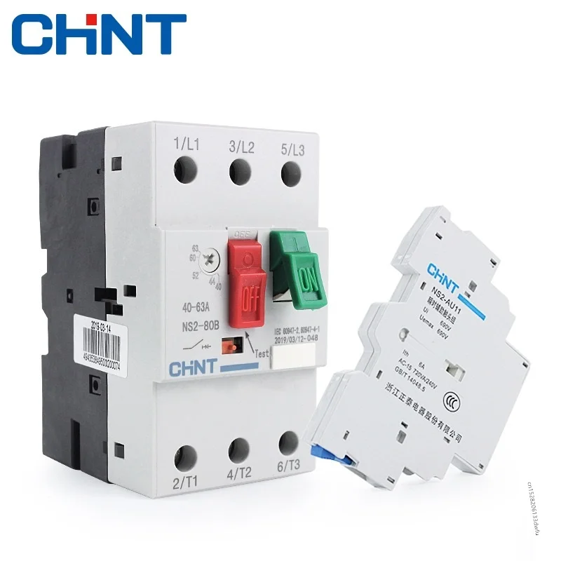 CHINT NS2-80B NS2 Engine Protector Device Circuit Breaker Motor Starter Three-Phase 40A 50A 60A 63A 80A Overload Protection