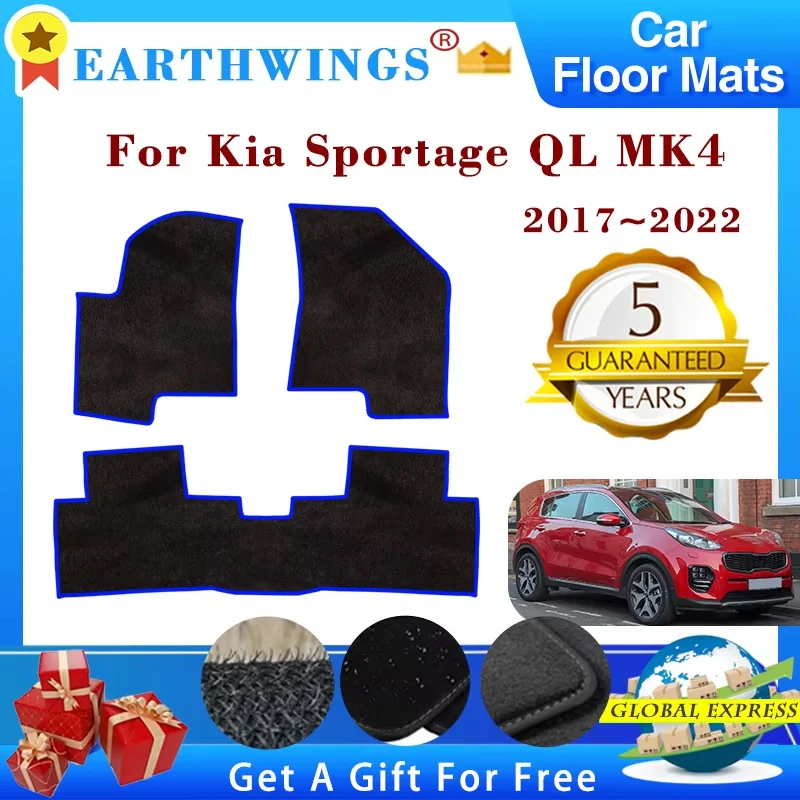For Kia Sportage QL Accesorios MK4 2017-2022 2021 Car Floor Mats Panel Footpads Carpets Cover Auto Cape Rugs Foot Pads Stickers