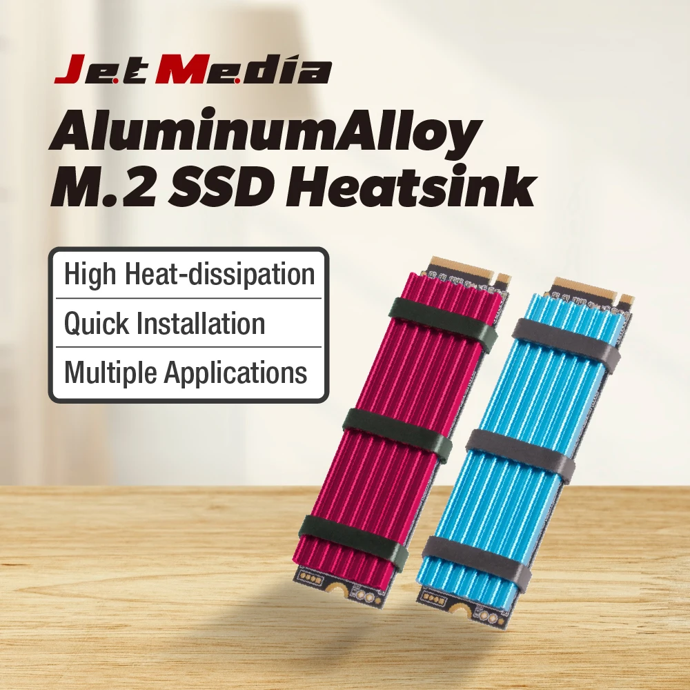 JetMedia JM-HS02 aluminium Aloi M.2 SSD penghilang panas tinggi penginstalan cepat