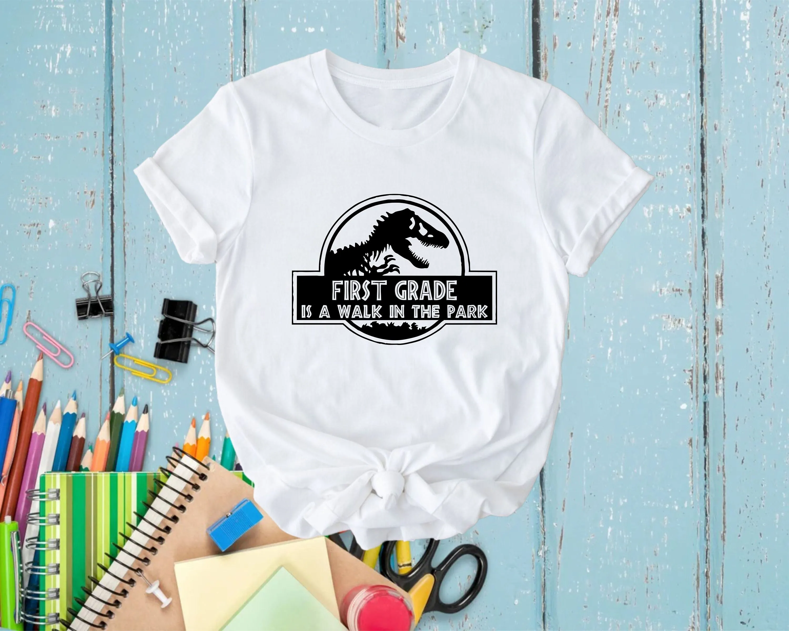 First Grade Is A Walk In The Park T shirt Last Day of School Back to 1st Teacher Funny