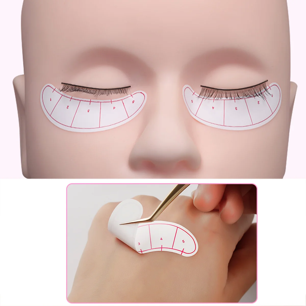 

1Pack Eyelash Isolation Paper Women's Eyelash Position Sticker for Safe Comfortable False Lash Application Practice