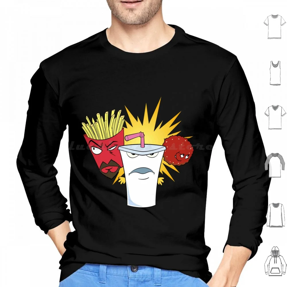 Aqua Teen Hunger Force Hoodies Long Sleeve Aqua Teen Hunger Force Athf Adult Swim Meatwad Master Shake Aqua Teen Frylock