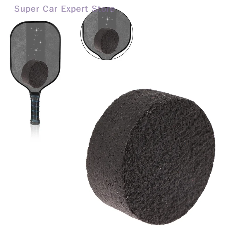 

1Pc 6*6*2.5CM Round Pickleball Paddle Eraser Carbon Fiber Racket Cleaner Safe Dust Dirt Remover Tools Scratches Remover