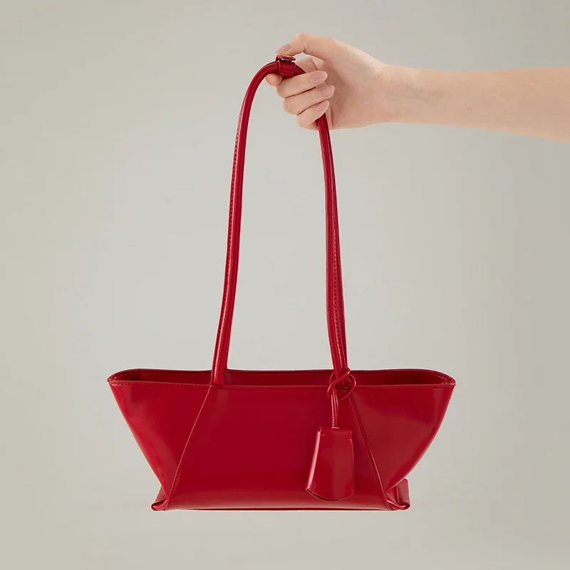 

High-end PU Leather Women Underarm Bags Solid Color Versatile Lady Commuter Handbags Korean Simple Female Shoulder Bag