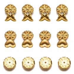 20pcs/Lot Stainless Steel Heart Butterfly Round Earring Lifters Backs for Ear Studs Plug Stoppers Accessories Jewelry Supplies