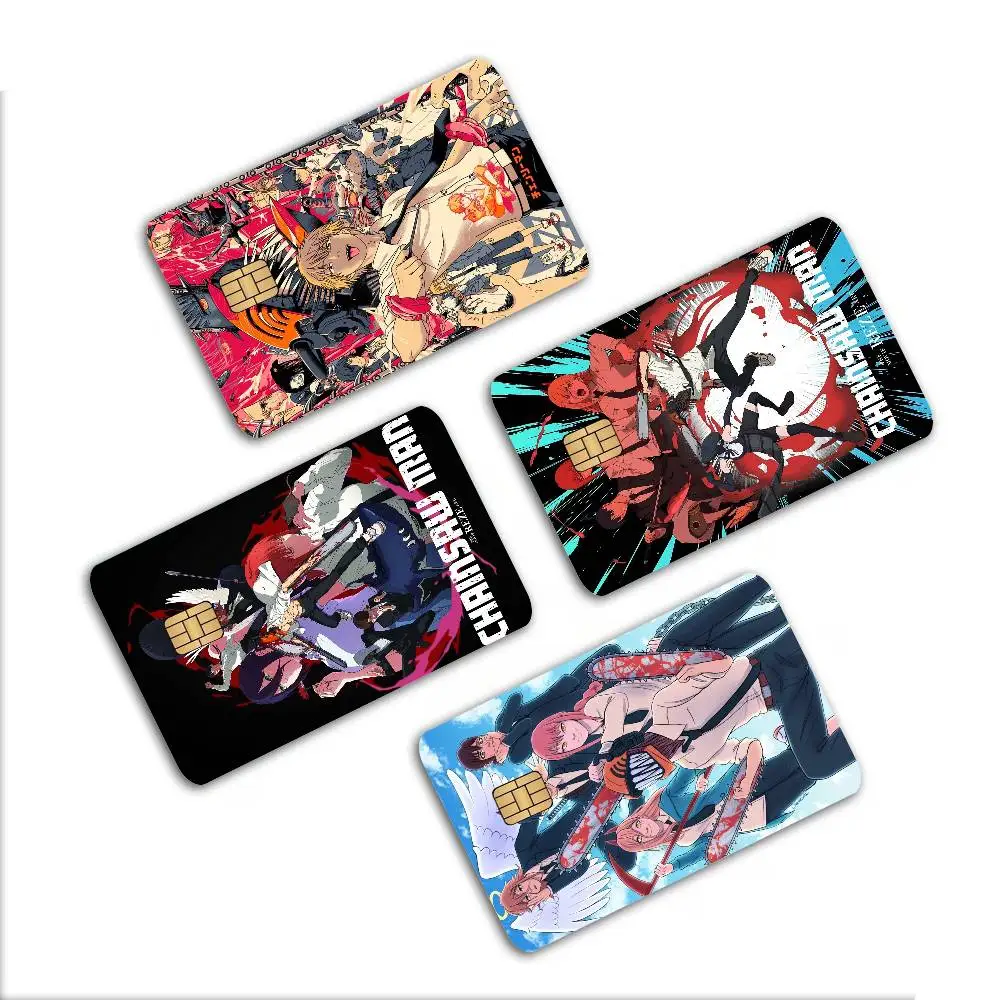C-Chainsaw Man Anime Anmie Sticker Film Skin Cover For Credit Card Debit Bank Card Front