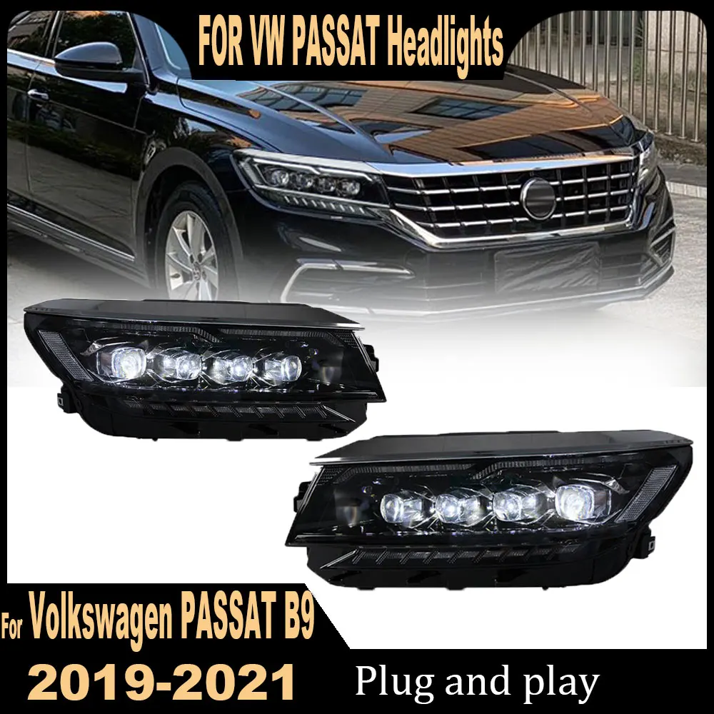 2PC Car Lights for VW Passat B9 LED Headlight 2019 2020 2021 Passat B9 Head Lamp Drl Projector Lens Automotive Plug and play