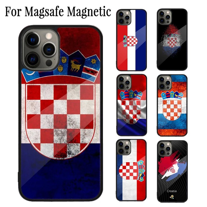 Croatia flag Magnetic Phone Case Coque For iPhone 16 15 14 Plus 13 12 Mini 11 Pro Max Magsafe Wireless Charging Cover