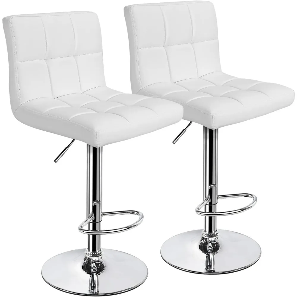 

Bar Stools Set of 2, PU Leather Adjustable Swivel Barstools, Armless Hydraulic Kitchen Counter Bar Stool