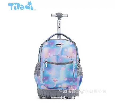 18 inch school wheeled Backpack 6 Wheels School Rolling Backpack kids rolling suitcase children luggage trolley backpack bags