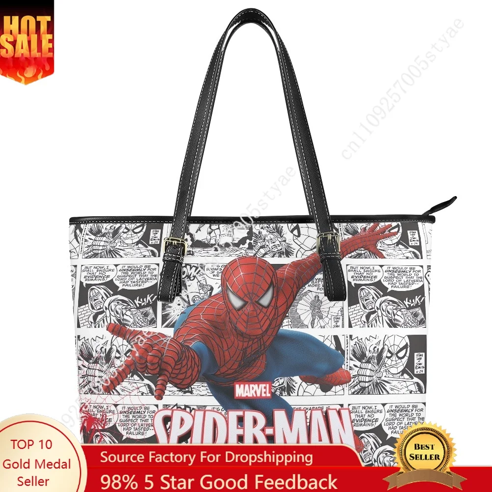 

Marvel Spider Man Peter Parker Custom Handbag Womens Mens Personalized Tote Bag Shoulder Bag Business Leather Purse Travel Bag