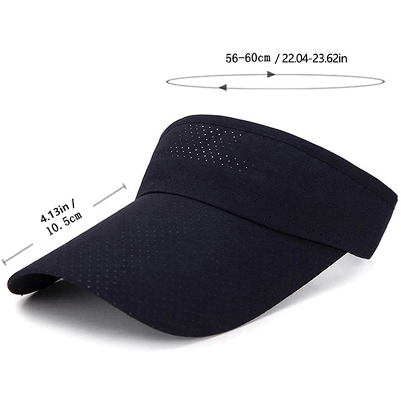 Fashion Summer Breathable Air Sun Hat For Men Adjustable Visor UV Protection Top Empty Solid Beach Running Sunscreen Cap