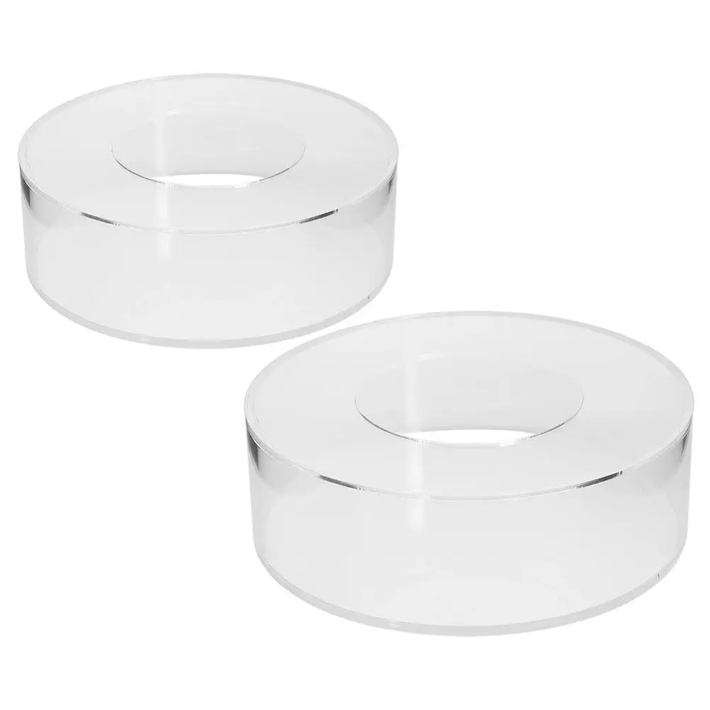 2Pcs Clear Acrylic Fillable Cake Stand Round Display Riser for Cupcakes Cookies Candy Fruit Chocolate Small Cakes Dessert Shop