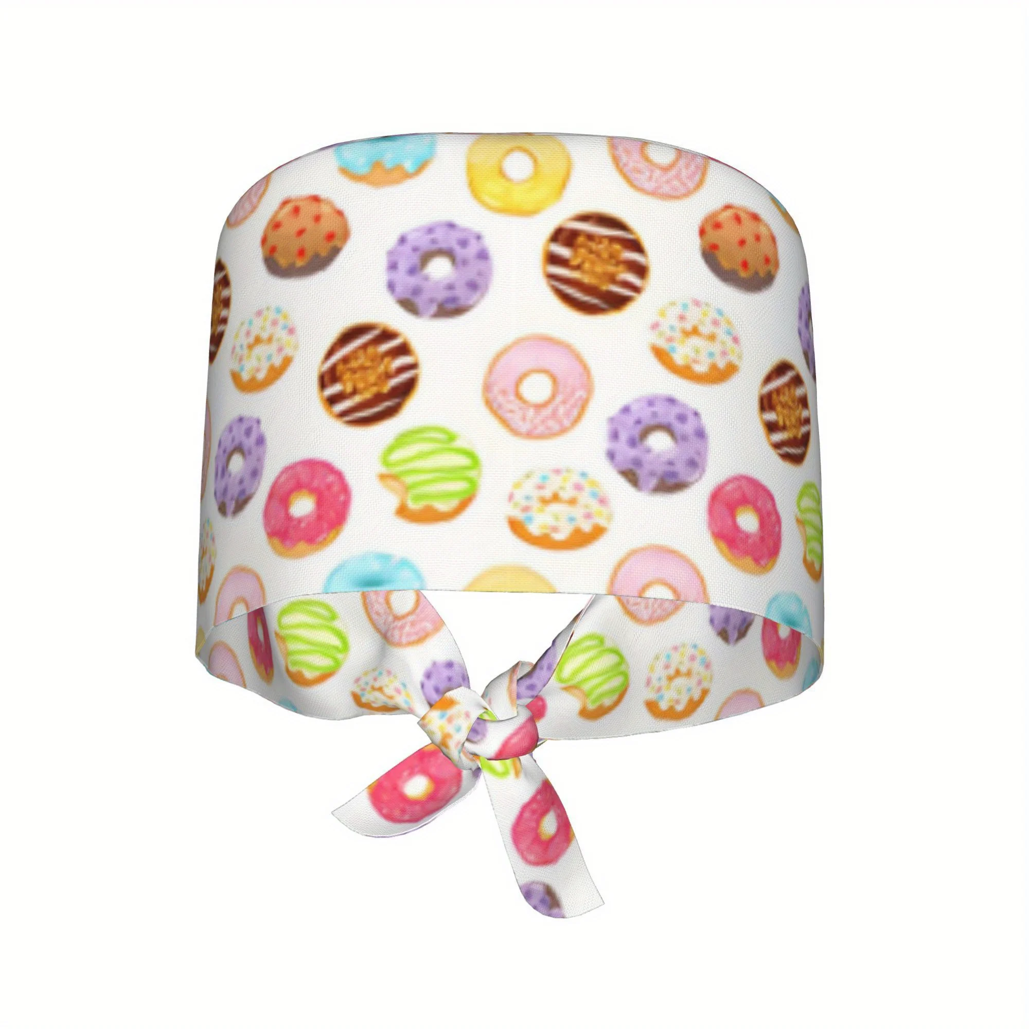 1pc Bakery Shop Donut Print Work Cap - Adjustable, Lightweight, Dustproof Chef & Cooking Hat for Men & Women, Perfect for Father