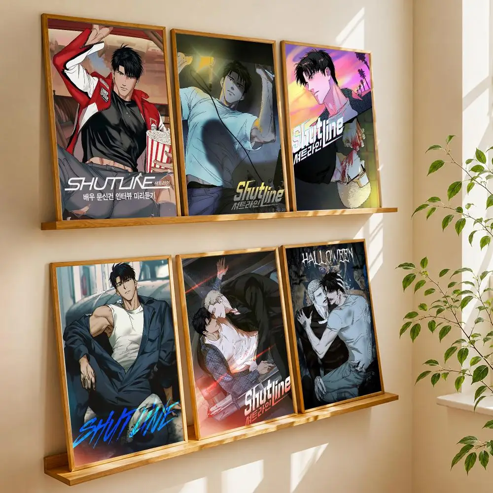 S-Shutline Anime Cartoon Poster HD Wandaufkleber für Zuhause, Flur, Wohnzimmer, Schlafzimmer, Bar, Büro, Dekor, Kunstdrucke