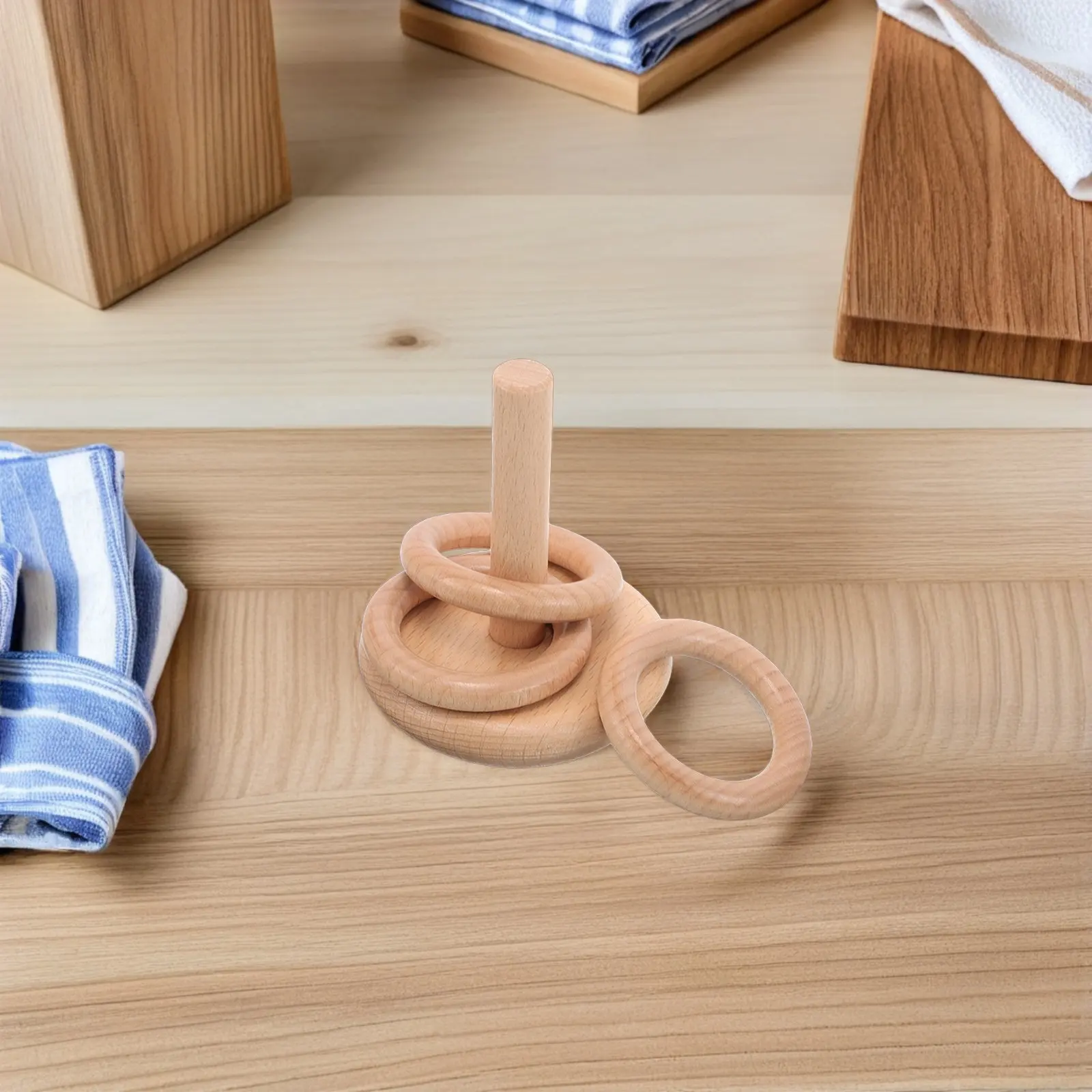 

Набор из 10 деревянных колец для складывания из бука, натуральная отделка, для развития координации у младенцев, для игр родителей и детей, для дома и улицы