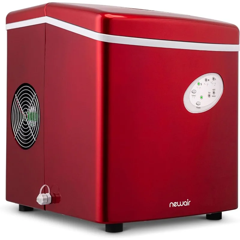 ماكينة صنع الثلج Newair Bullet - ماكينة صنع كونترتوب 28 رطلاً/يوم، خالية من مادة BPA، ماكينة صنع الثلج المحمولة، ماكينة صنع المكعبات ذات 3 مقاسات