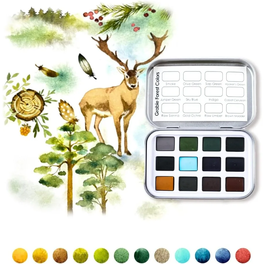 여행 및 예술적 그림 그리기용 60가지 색상의 포켓 수채화 세트 전문가 및 아마추어 예술가를 위한 이상적인 대량 미술 용품