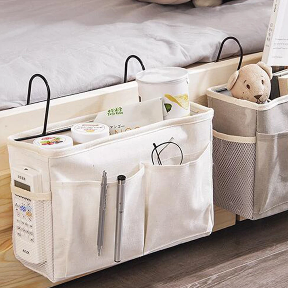 

Bedside Storage Bag Book Pouch Hanging Organizer Nordic Sundries Dorm Room White Baby