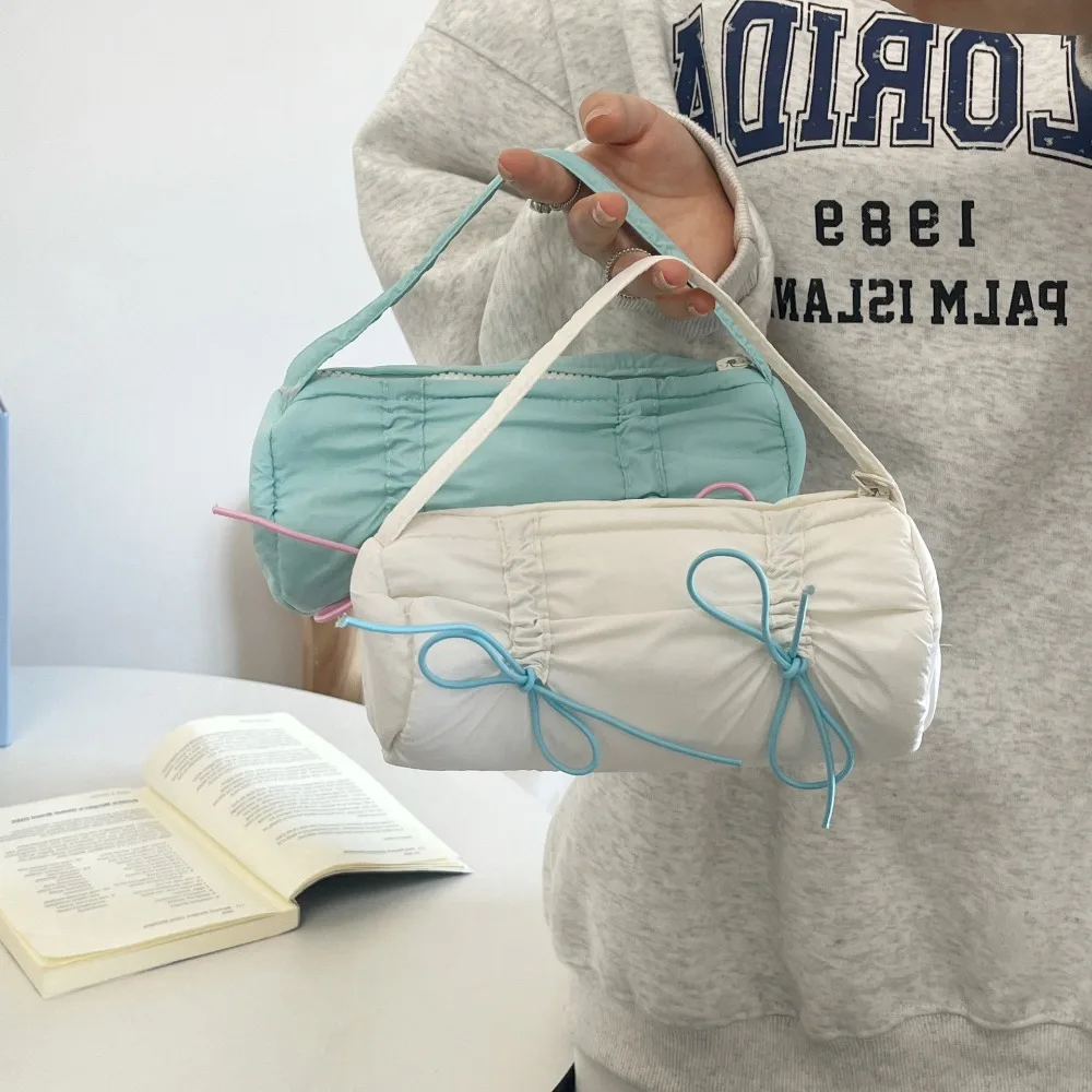 

Bowknot Bow Stationery Bag Handheld Desktop Storage Korean Style Pencil Case Large Capacity Aesthetic Bow Pencil Pouch