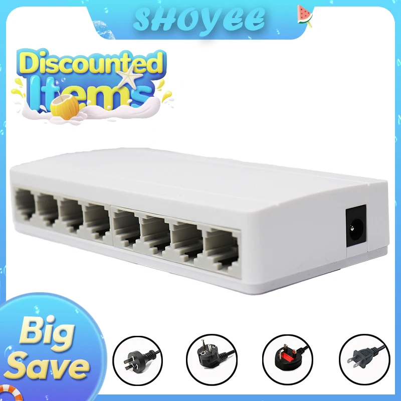 

8-портовый коммутатор Gigabit Ethernet, 10/100/1000 Мбит/с, настольный сетевой коммутатор, Plug & Play, автоматический MDI/MDIX, сетевой концентратор RJ45 для домашнего офиса