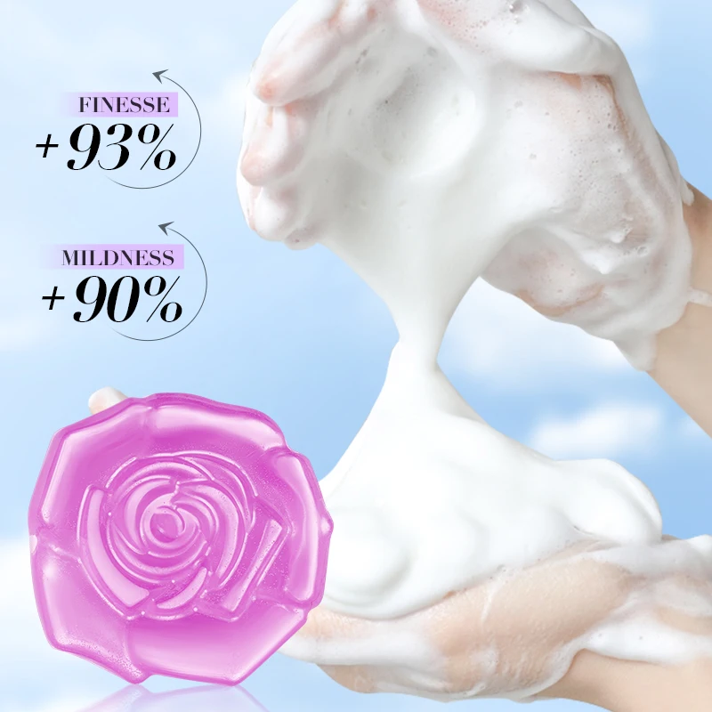 SADOER Lavender Facial Soap Face Wash Foam Facial Cleanser Whitening Moisturizing Anti Wrinkle Acne Body Bathing Soap