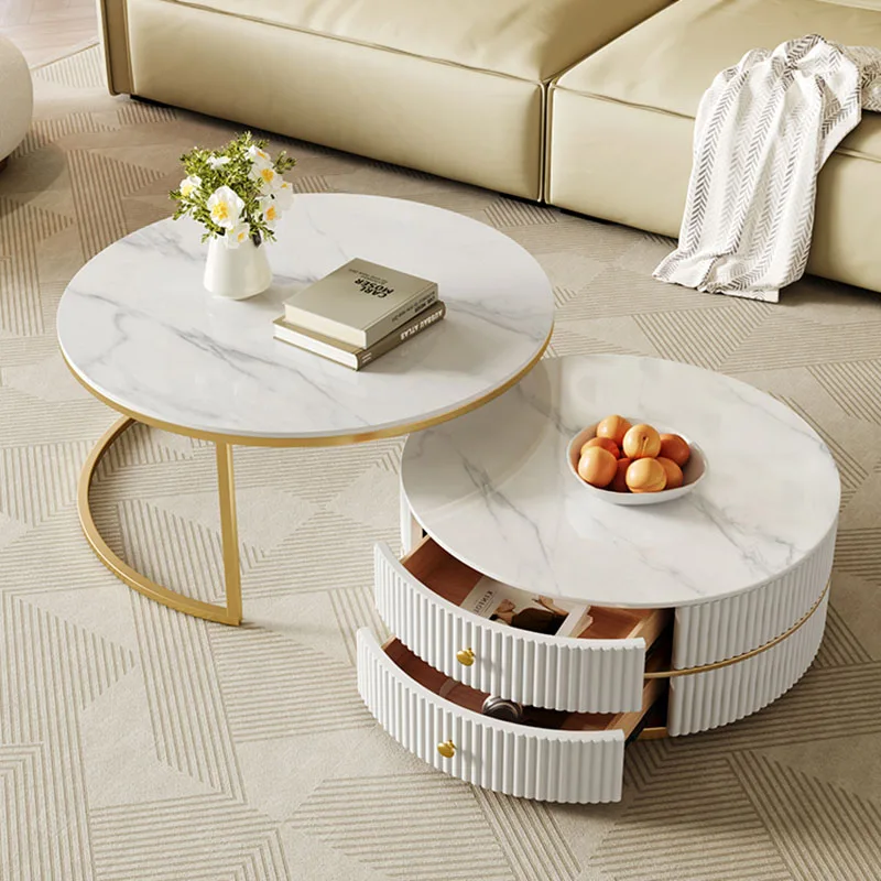 Minimalist Storage Coffee Tables Design Mobile Funky Floor White Coffee Tables Makeup Mesas De Centro Para Sala Furniture Sets