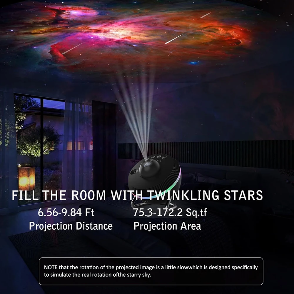 Galaxy Projector Night Light Planetarium Star Projection Lamp with 4K Replaceable 13 Galaxy Discs HD Image Large Projection Area
