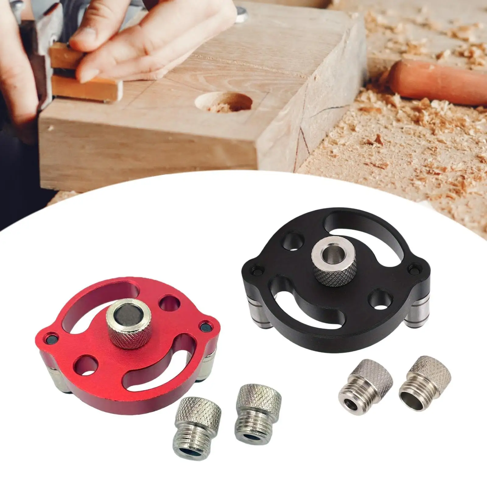 

6/8/10mm Self Centering Doweling Jig Set with Drill Bushings, Wood Hole Punching Tool, Tool