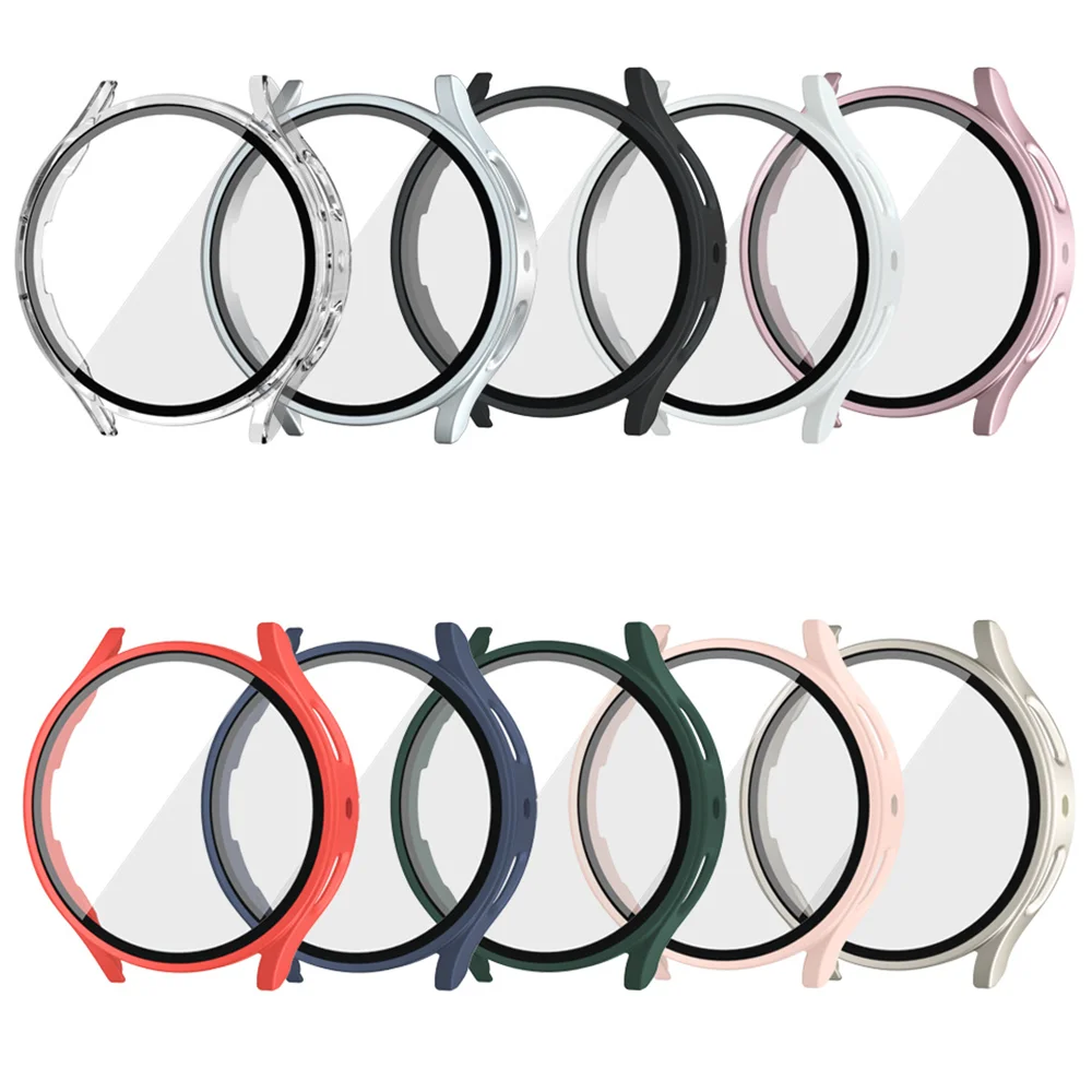 サムスンギャラクシーウォッチ用強化ガラスとケース,保護シェル,フルPCカバー,バンパースクリーン,フィルムアクセサリー,7,6,5,4,44mm, 40mm, 3 din