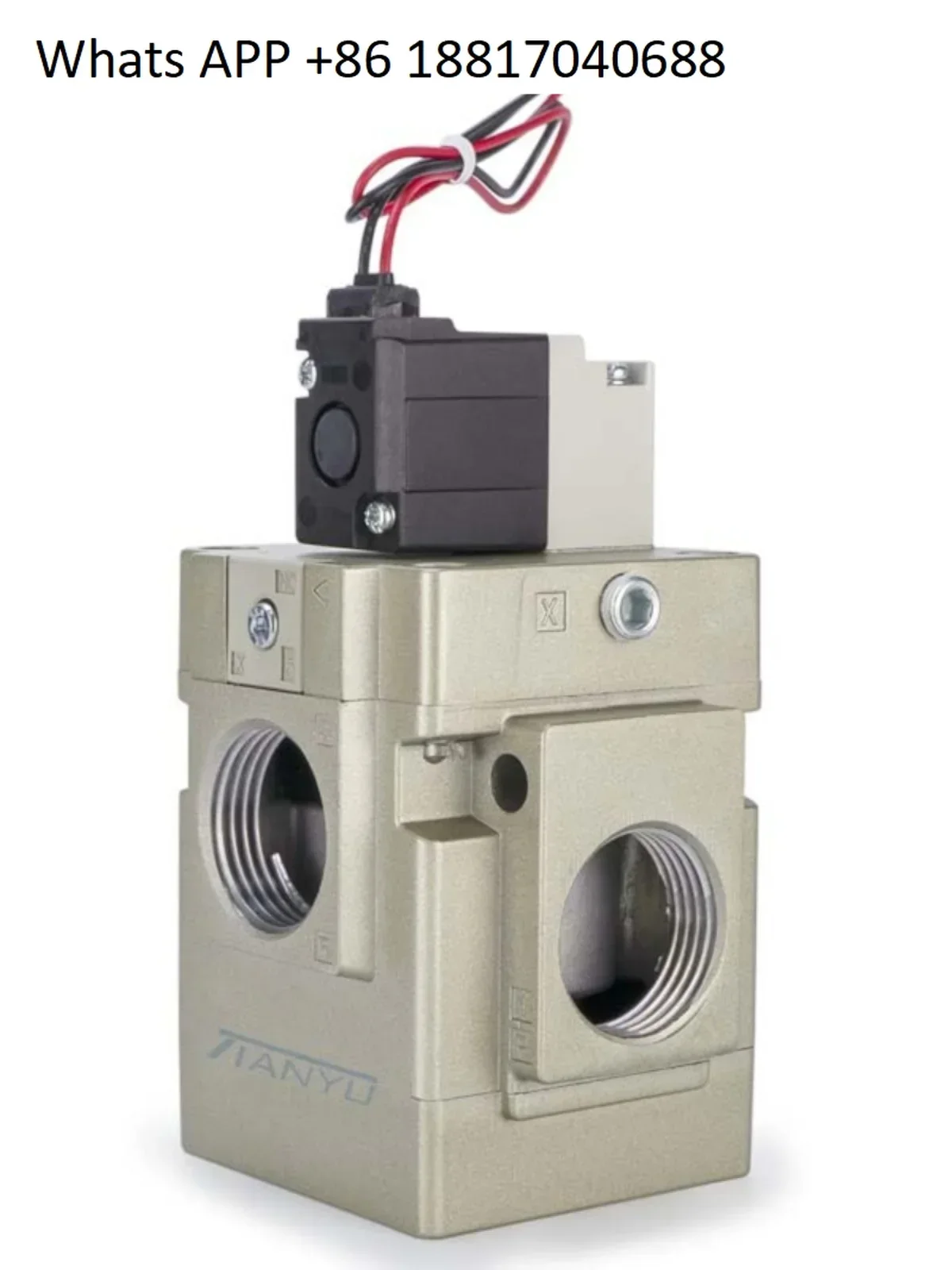 Two position three-way lead pneumatic vacuum solenoid valve