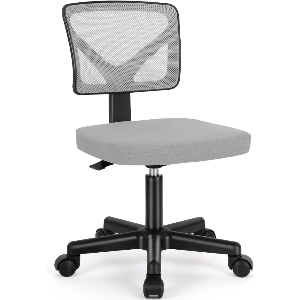 

Armless Small Home Office Desk Chair, Ergonomic Low Back Computer Chair,Adjustable Rolling Swivel Task Chair with Lumbar Support