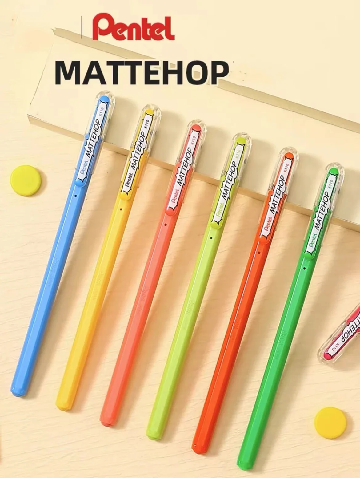 Pentel K110/K108/K110V Hybrid Dual Metallic Shiny Colour Mixed Glitter Gel Pen Milk Color 1.0mm Card Painting Decorative Design