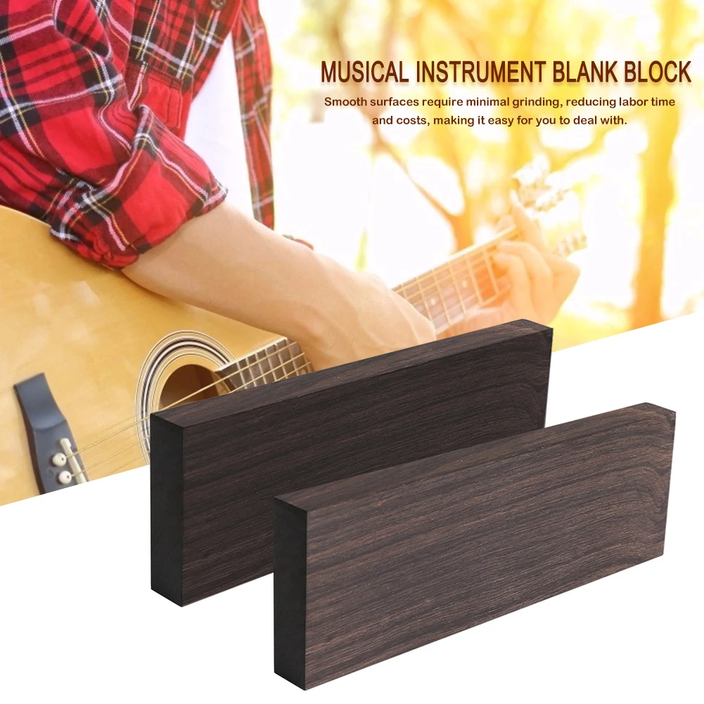 2/4 stuks Ebbenhout Zeldzame Houten Blok Handvat Blank DIY Craft Handwerk Muziekinstrumenten Gereedschap Vervangende Onderdelen