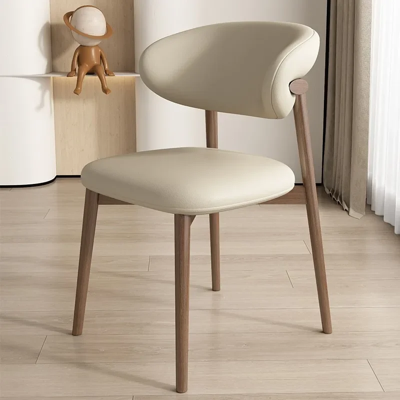 

Nordic Solid Wood Dining Chairs Modern Minimalist Home Chairs Book Tables and Chairs Light Luxury Designer Backrest Sofa Stool