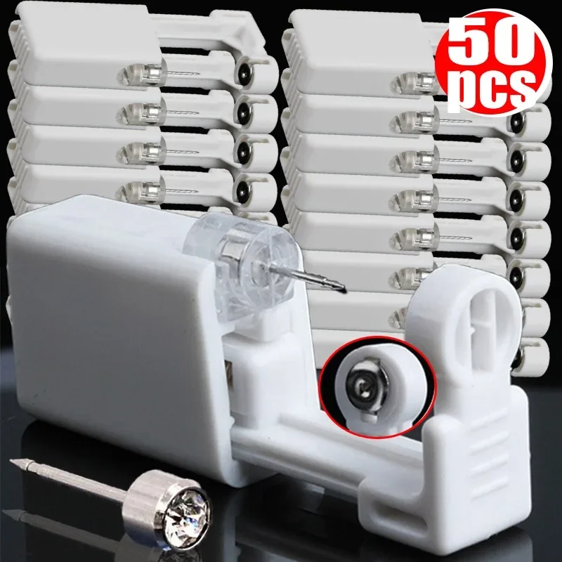 Disposable Ear Piercing Gun Kit Built-in Ear Studs Sterile Safety Piercer Nose Ring Body Piercing Tool Earring Piercing Supplies
