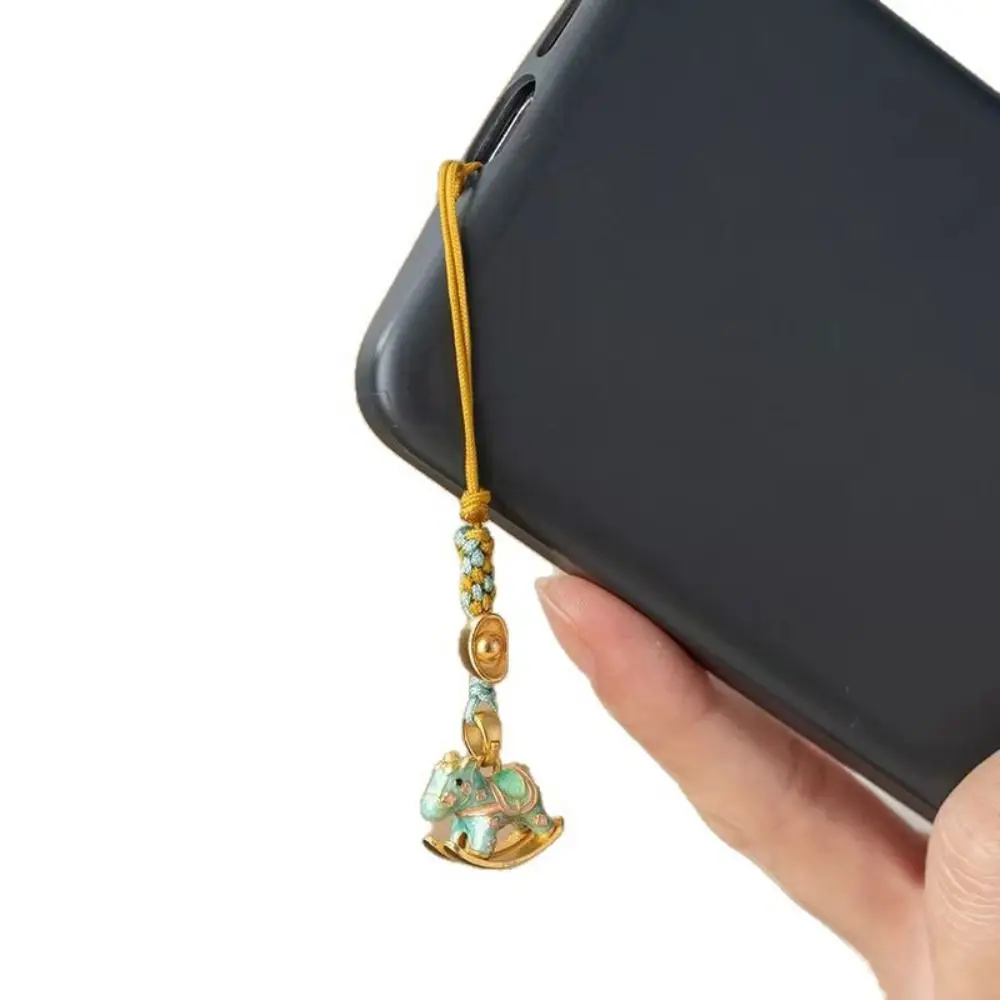 Correa para Teléfono con Diseño de Caballo del Año de la Suerte, Estilo Chino, Universal, con Signo del Zodiaco, Cordón para Teléfono, Bonito Llavero Antipérdida para Teléfono Móvil