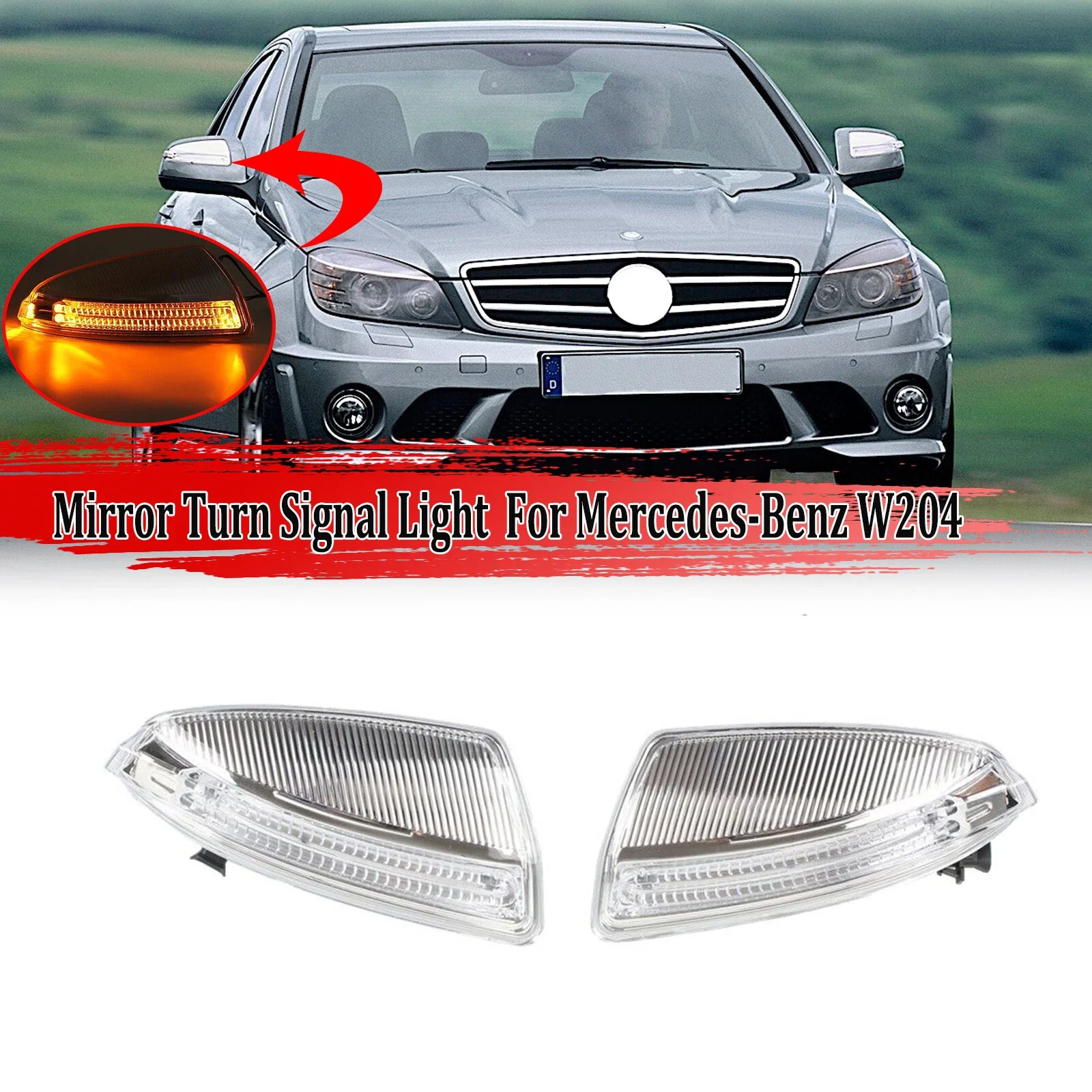 Car Turn Signal Light LED Rearview Mirror A2048200721 2048200821 For Mercedes-Benz C Class W204 S204 W639 W164 ML300 ML500 ML550