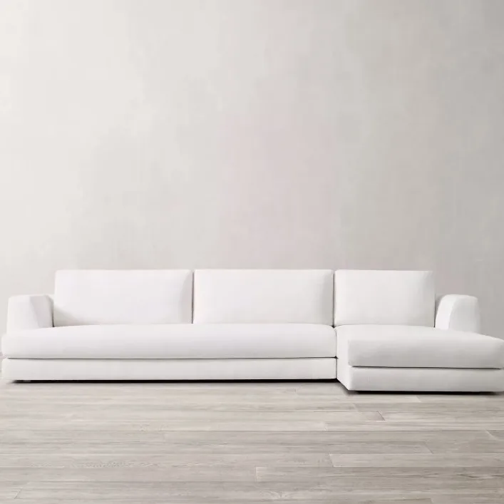 American light luxury living room fabric sofa French retro modern single three-person large apartment corner floor sofa