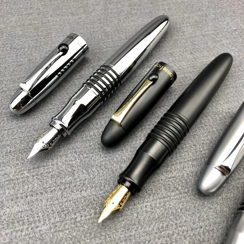 Montefiore New York Design Metal Fountain Pen Rollernall Pen with SCHMIDT Refills SRC 888/F Student Stationery Writing Gift
